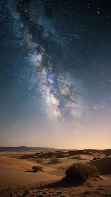 沙漠星河夜景图片