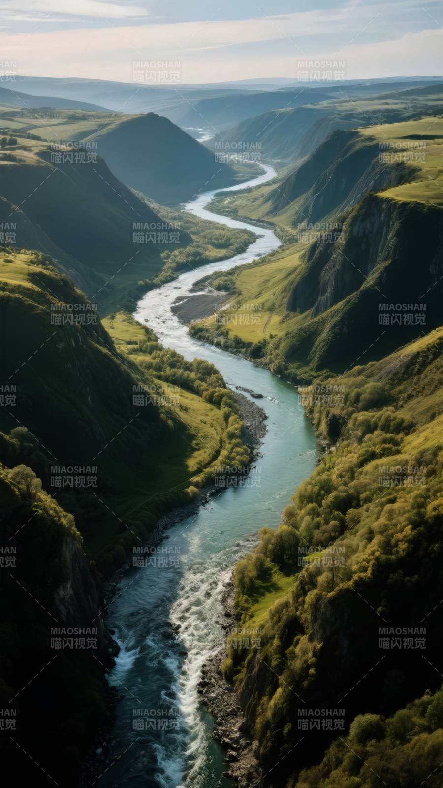 峡谷河流风光图片