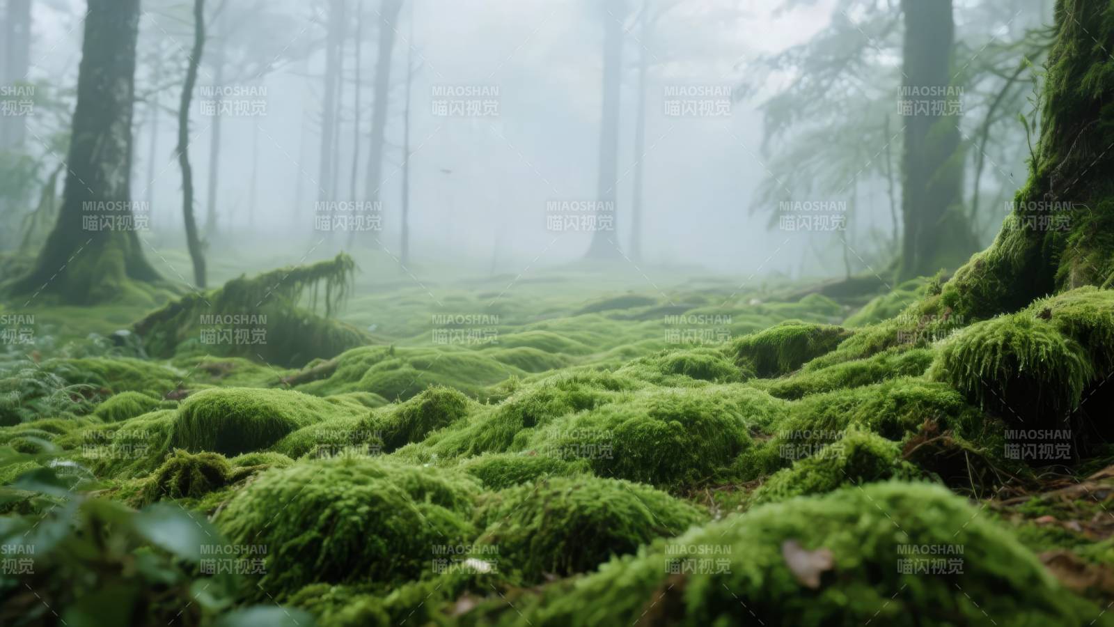 雾林青苔图片
