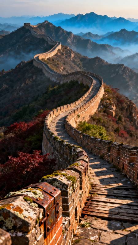 长城蜿蜒入云间图片