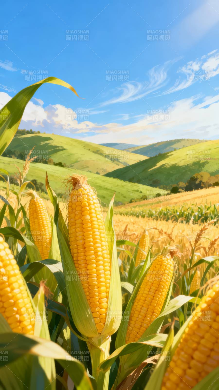 金秋玉米田图片