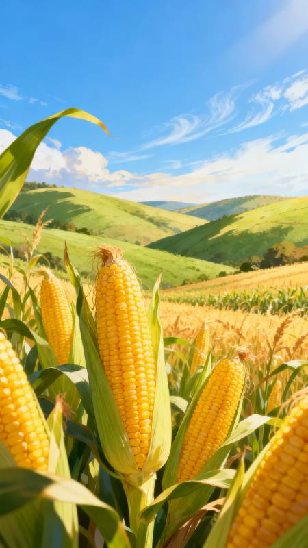 金秋玉米田图片