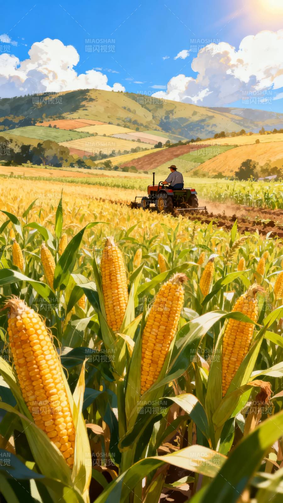 金秋玉米丰收图图片