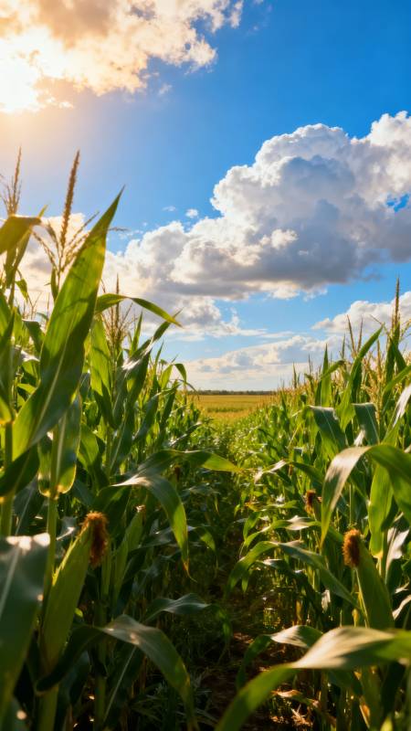 玉米田间晴空万里图片