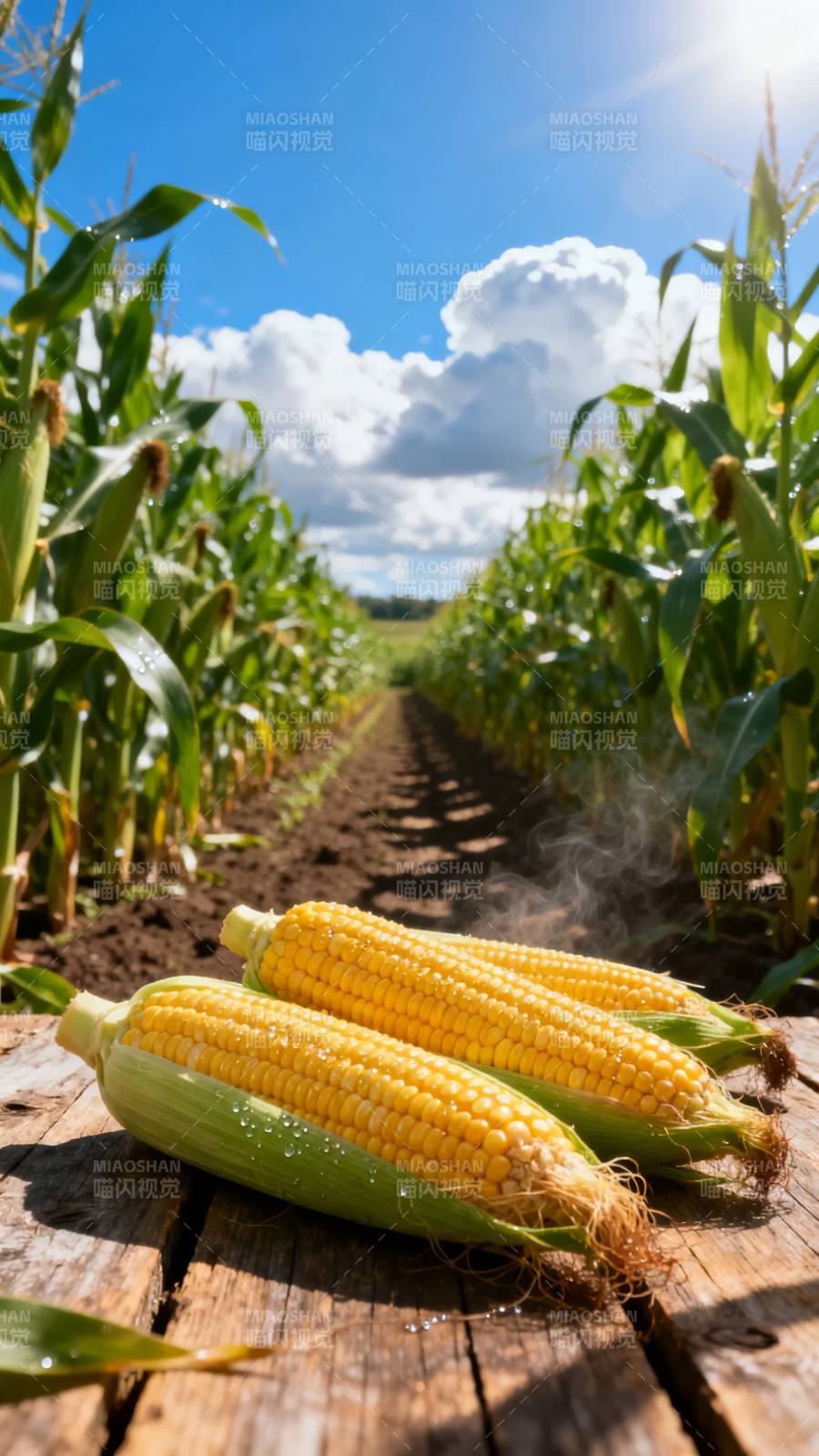 玉米田间丰收景图片