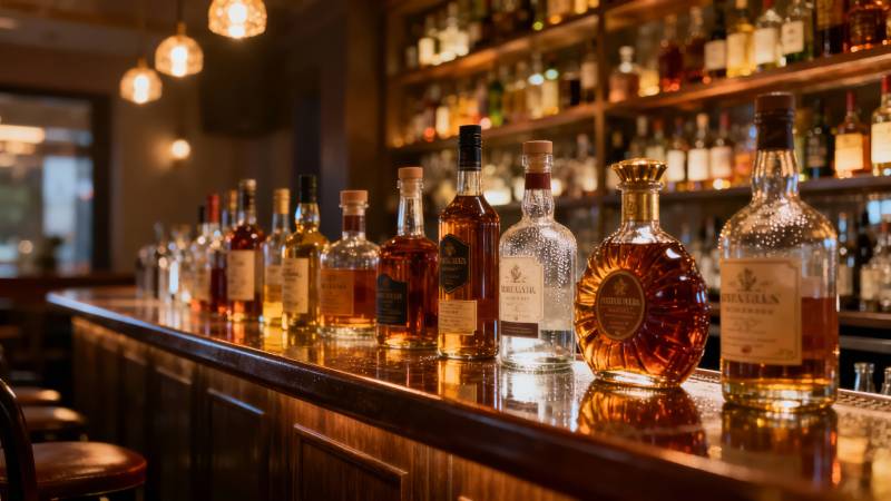 酒吧酒瓶陈列图片