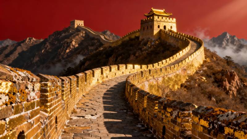 长城蜿蜒入云间图片