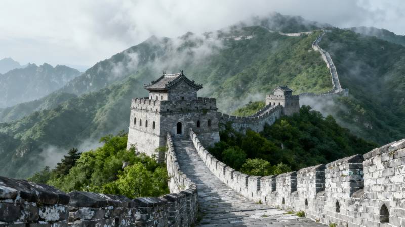 长城云雾缭绕图片