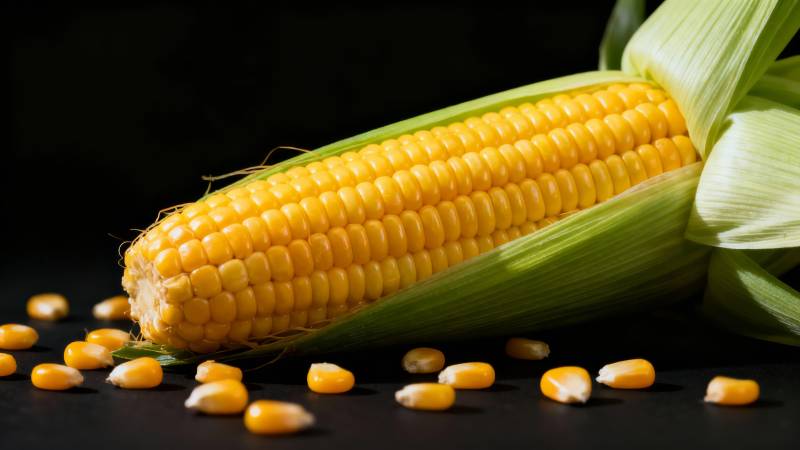 金黄玉米粒散落图片