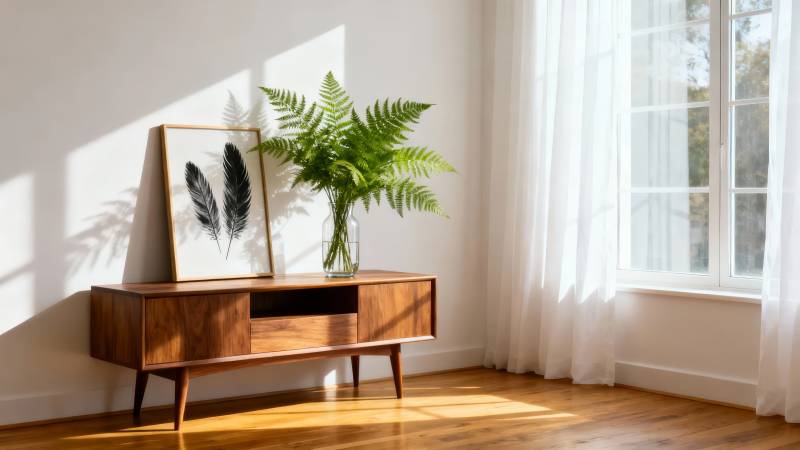 绿植与光影的静谧角落图片