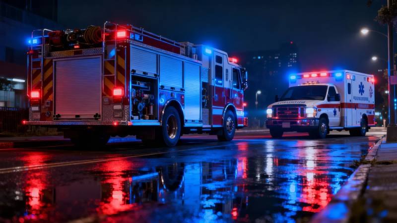 雨夜救援现场图片
