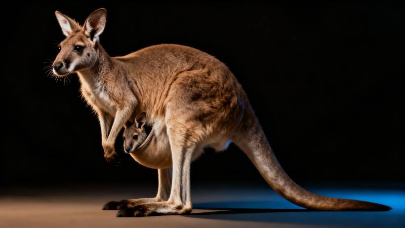 袋鼠与幼崽图片