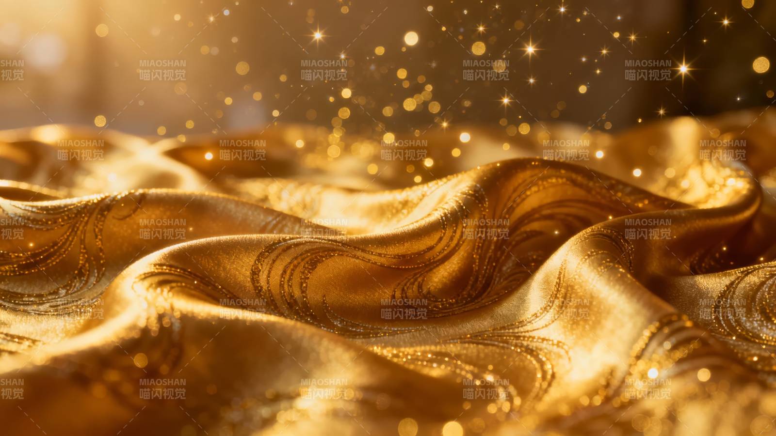 金色绸缎闪耀光芒图片
