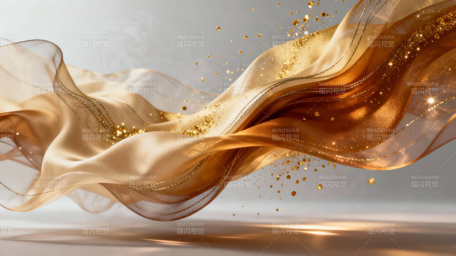 金色丝带飘逸流动图片