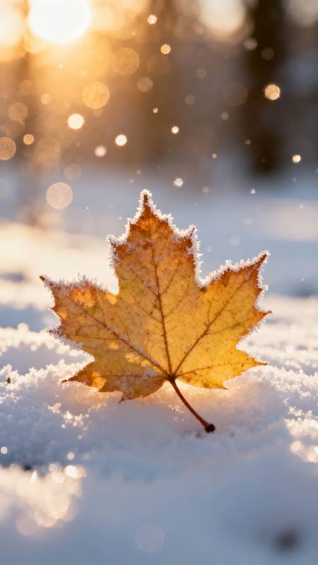 霜叶映雪光图片