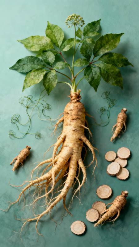 人参根茎展示图片