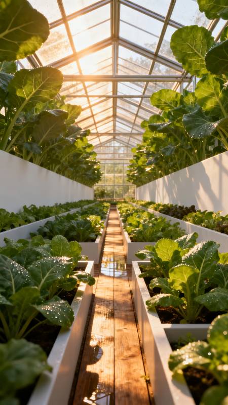 阳光温室绿意盎然图片