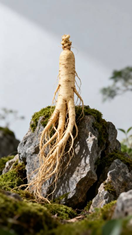 人参立石 根须垂挂图片