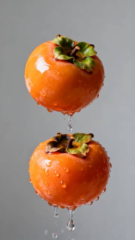 柿子滴水图片