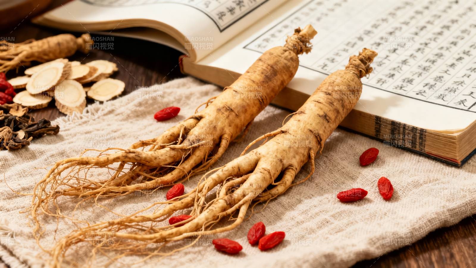 人参枸杞养生图图片