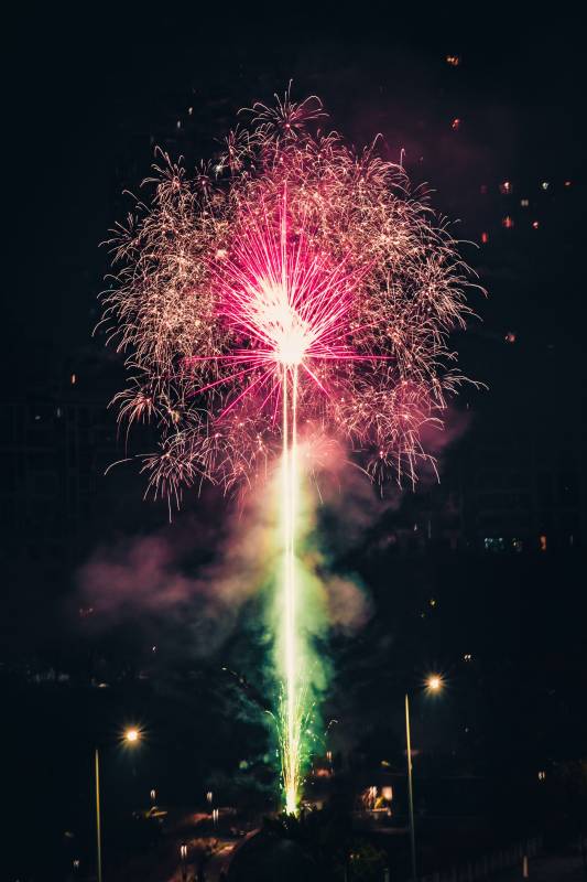 璀璨烟花夜空绽放图片