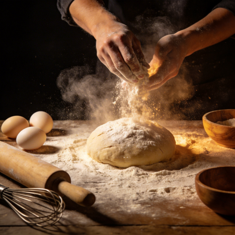 揉面撒粉瞬间图片