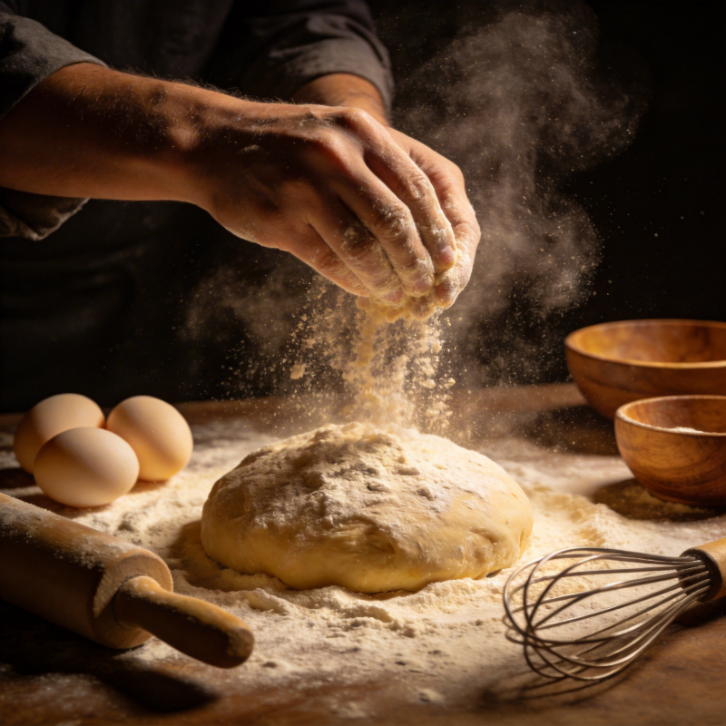 揉面撒粉瞬间图片