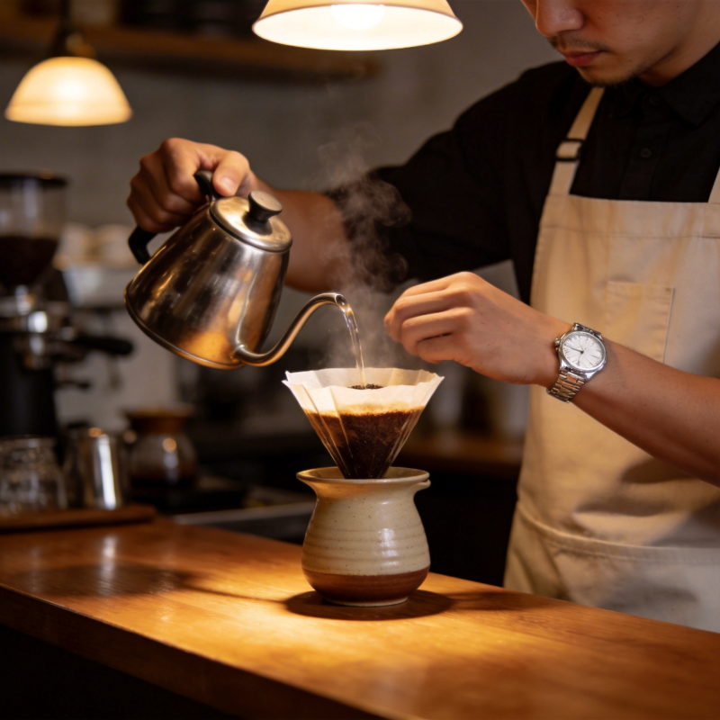 手冲咖啡的瞬间图片