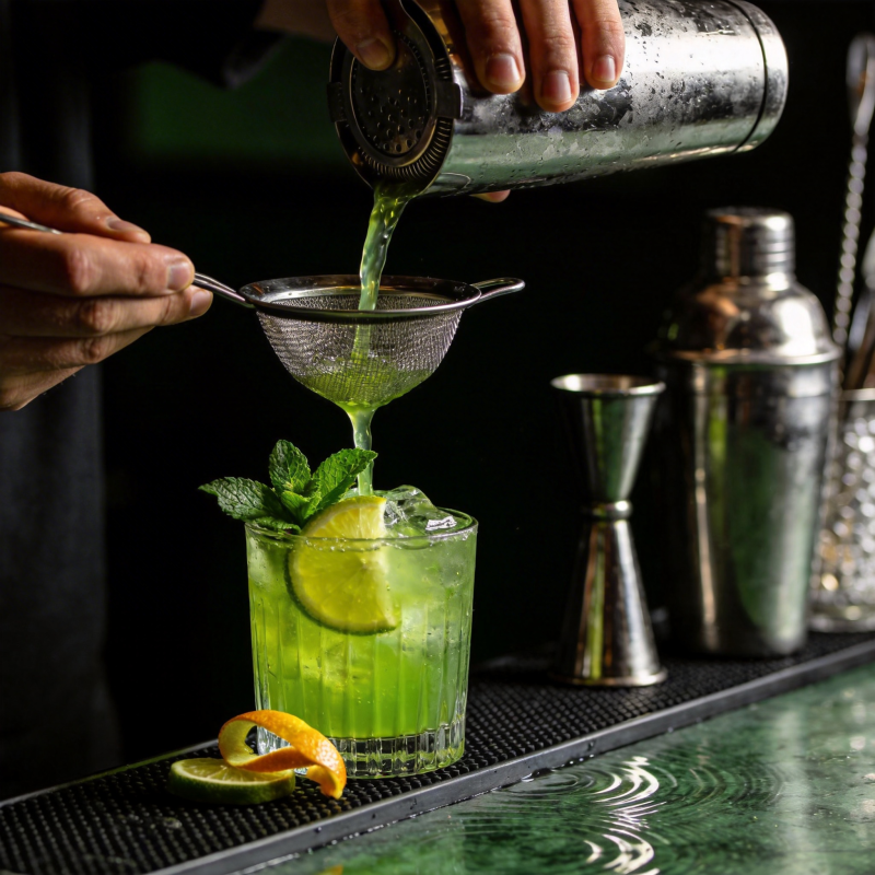 绿意盎然调酒时图片