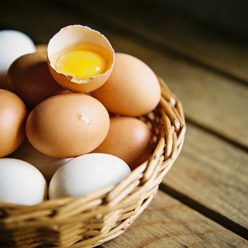 篮中鸡蛋 一枚已破图片