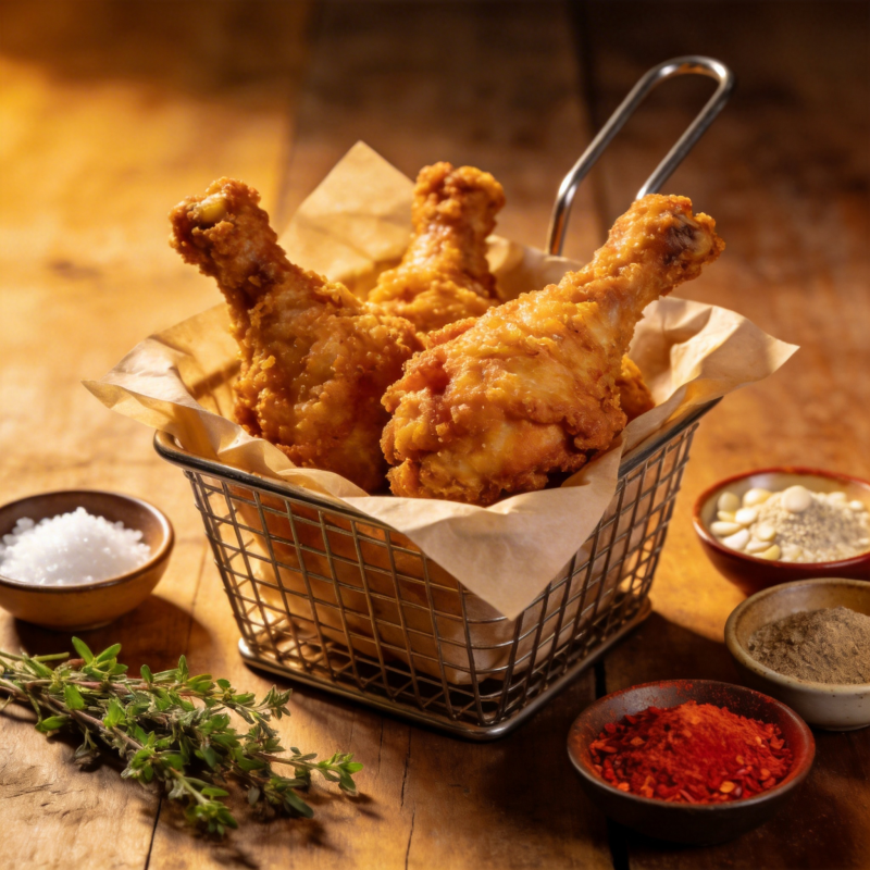 金黄炸鸡腿图片