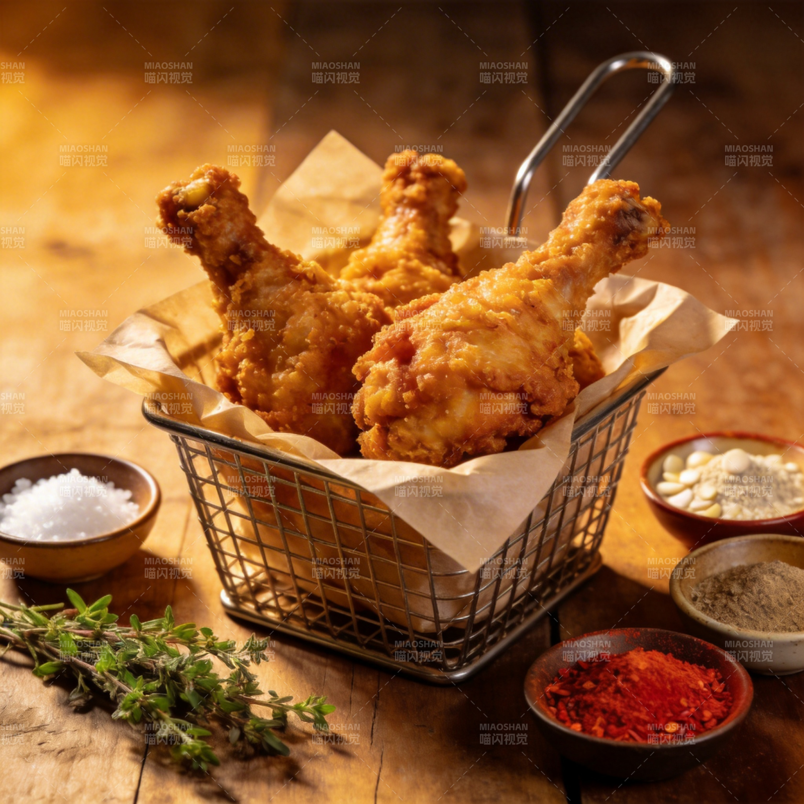金黄炸鸡腿图片