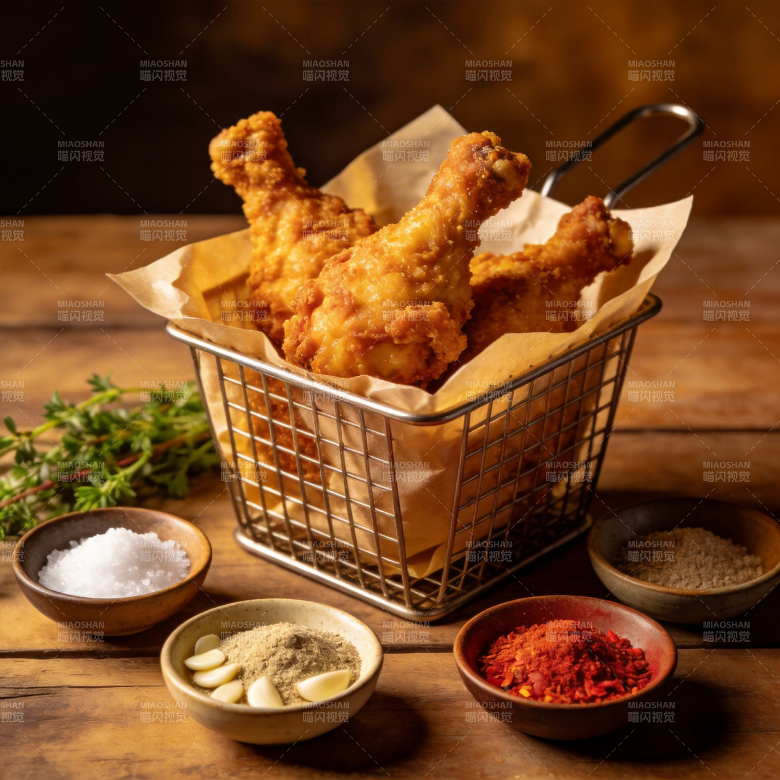 香辣炸鸡腿图片