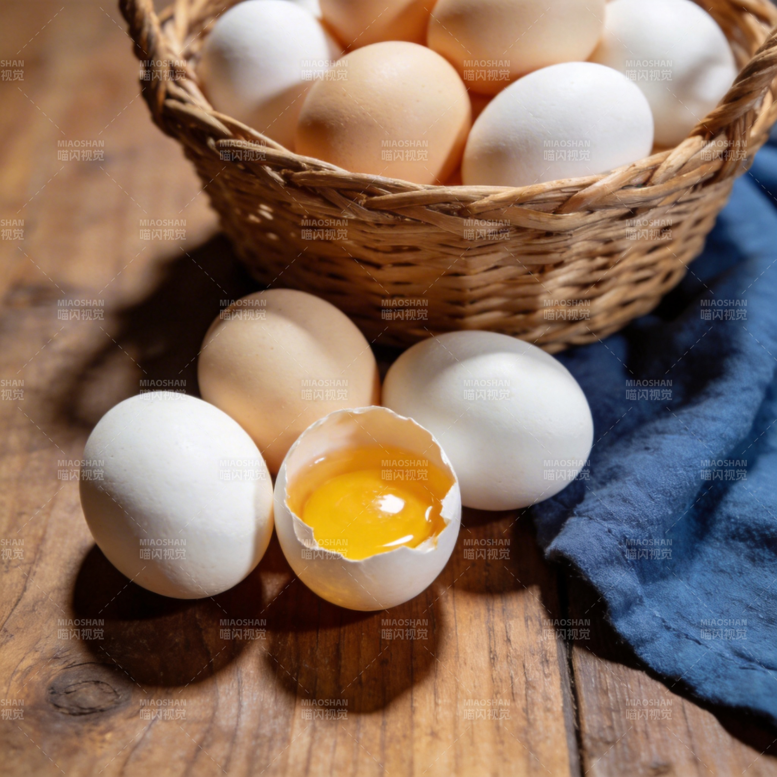 新鲜鸡蛋 篮中静置图片