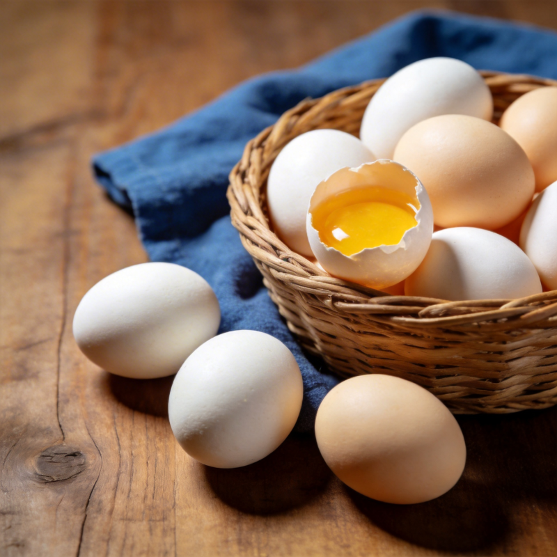 新鲜鸡蛋篮中摆图片
