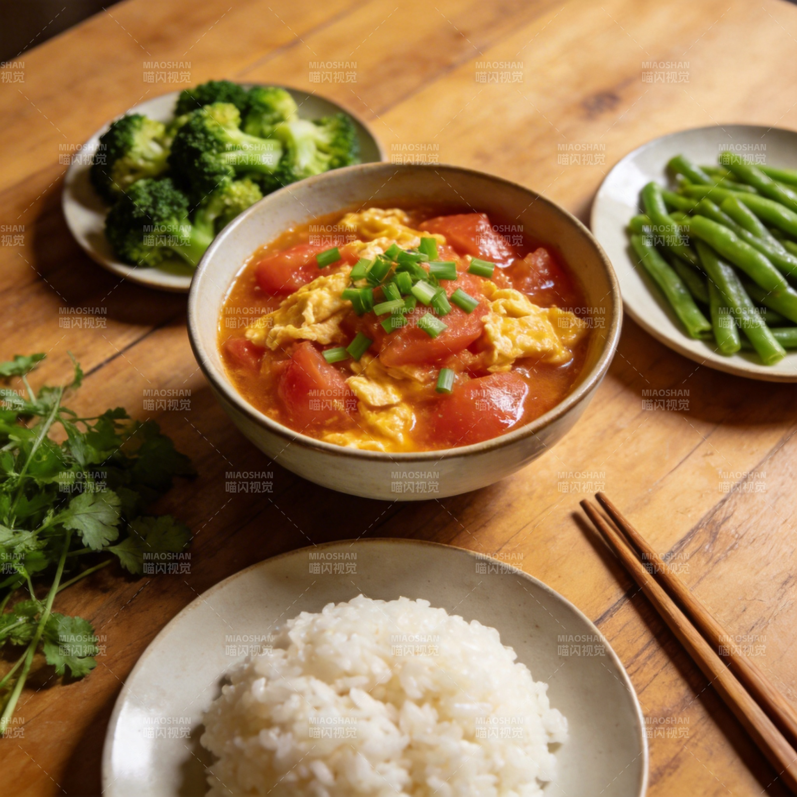 番茄炒蛋配饭图片