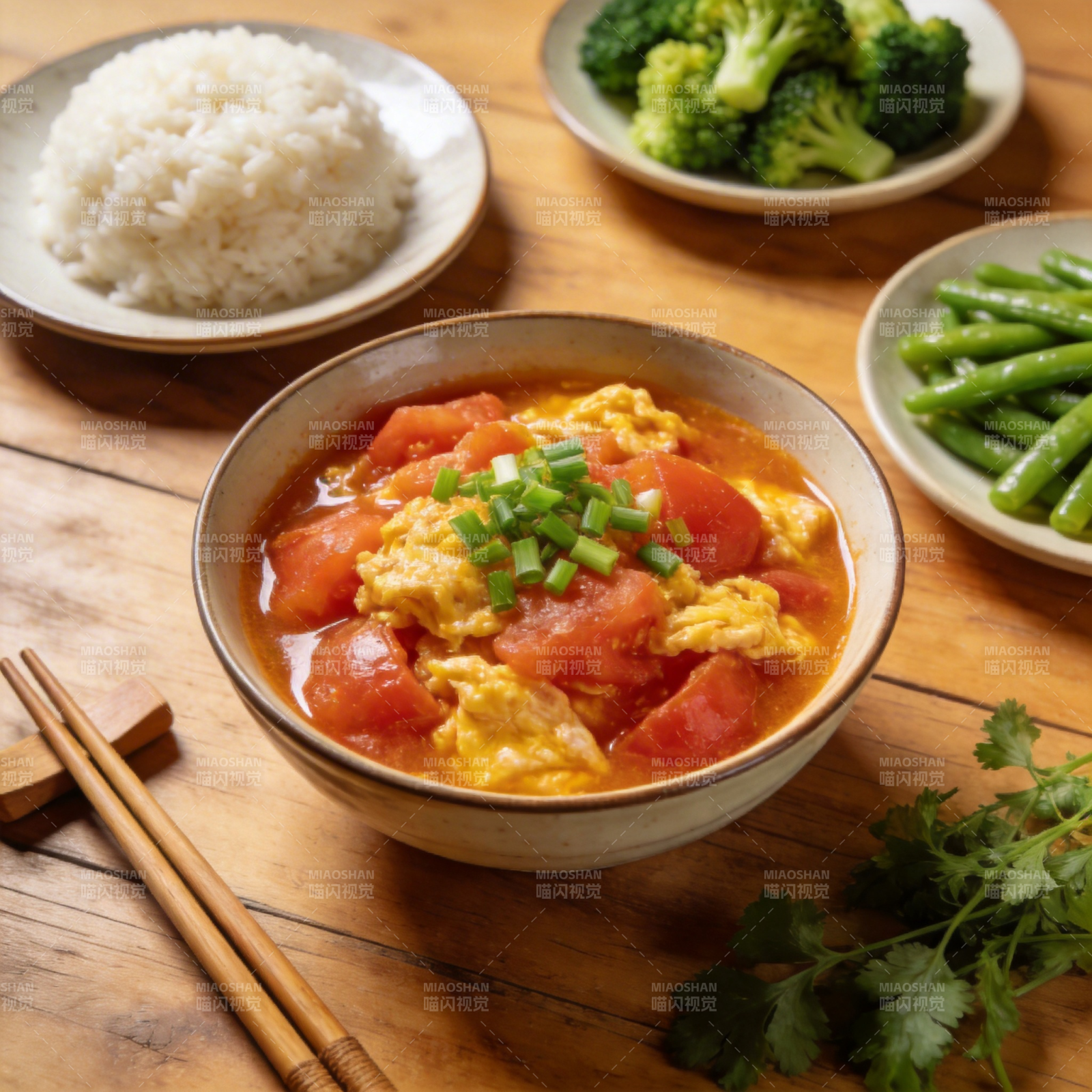 番茄炒蛋配饭图片