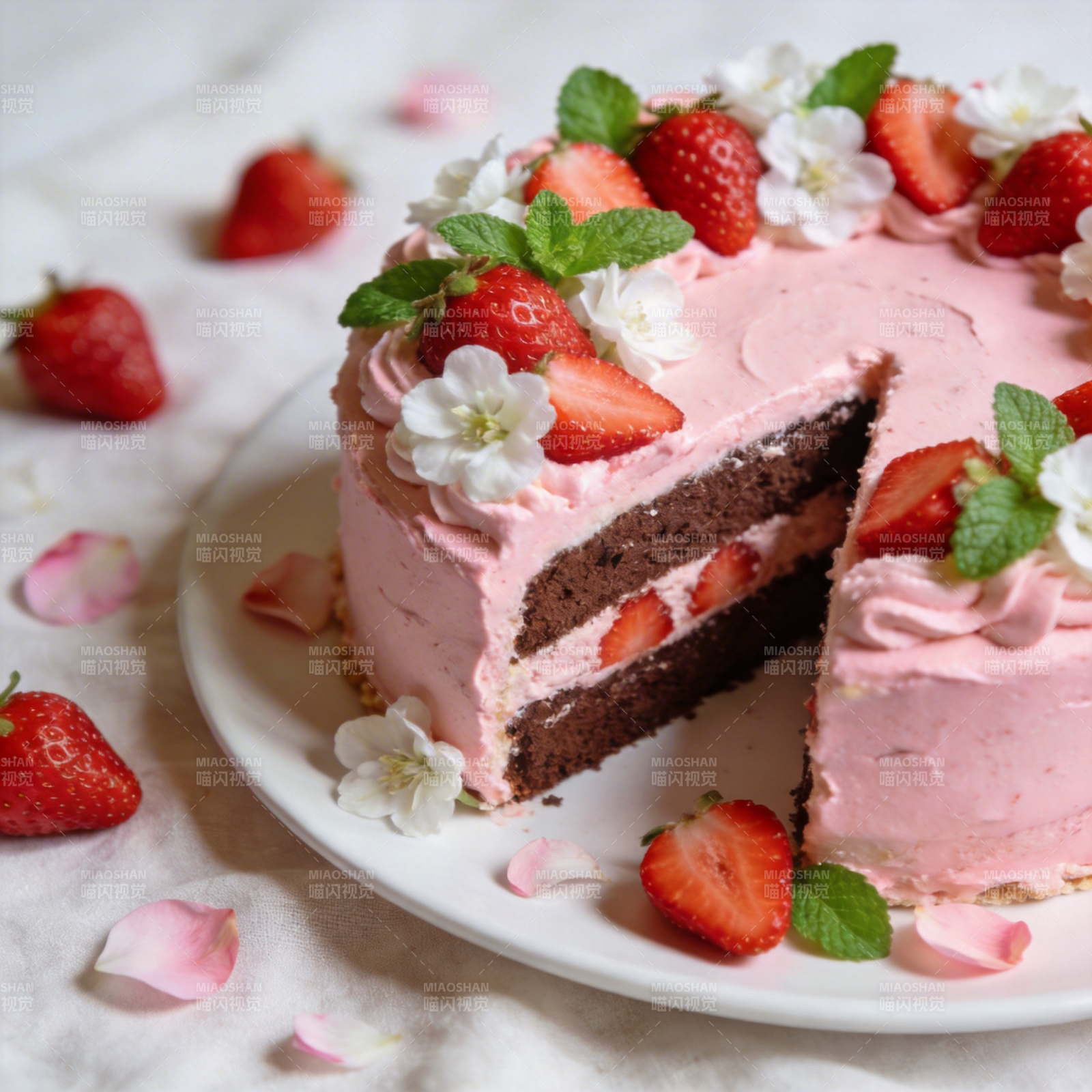 草莓巧克力蛋糕图片