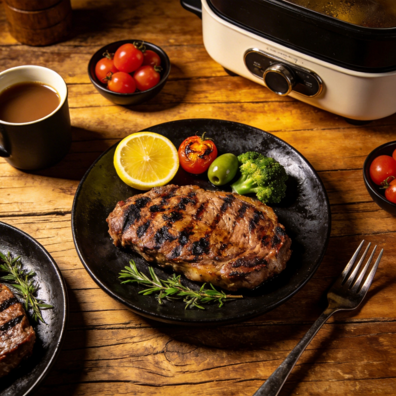 烤肉配蔬菜图片