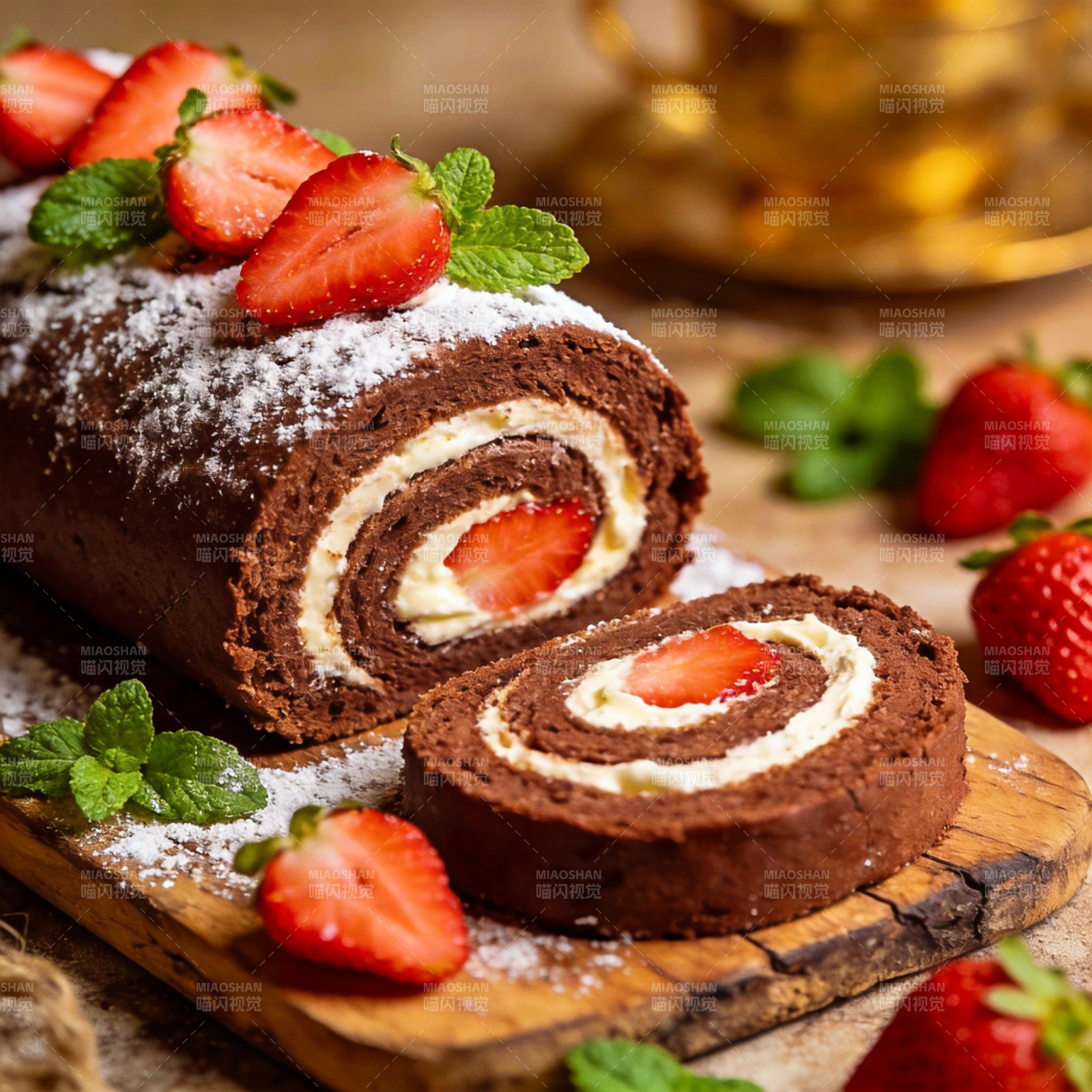 巧克力草莓卷图片