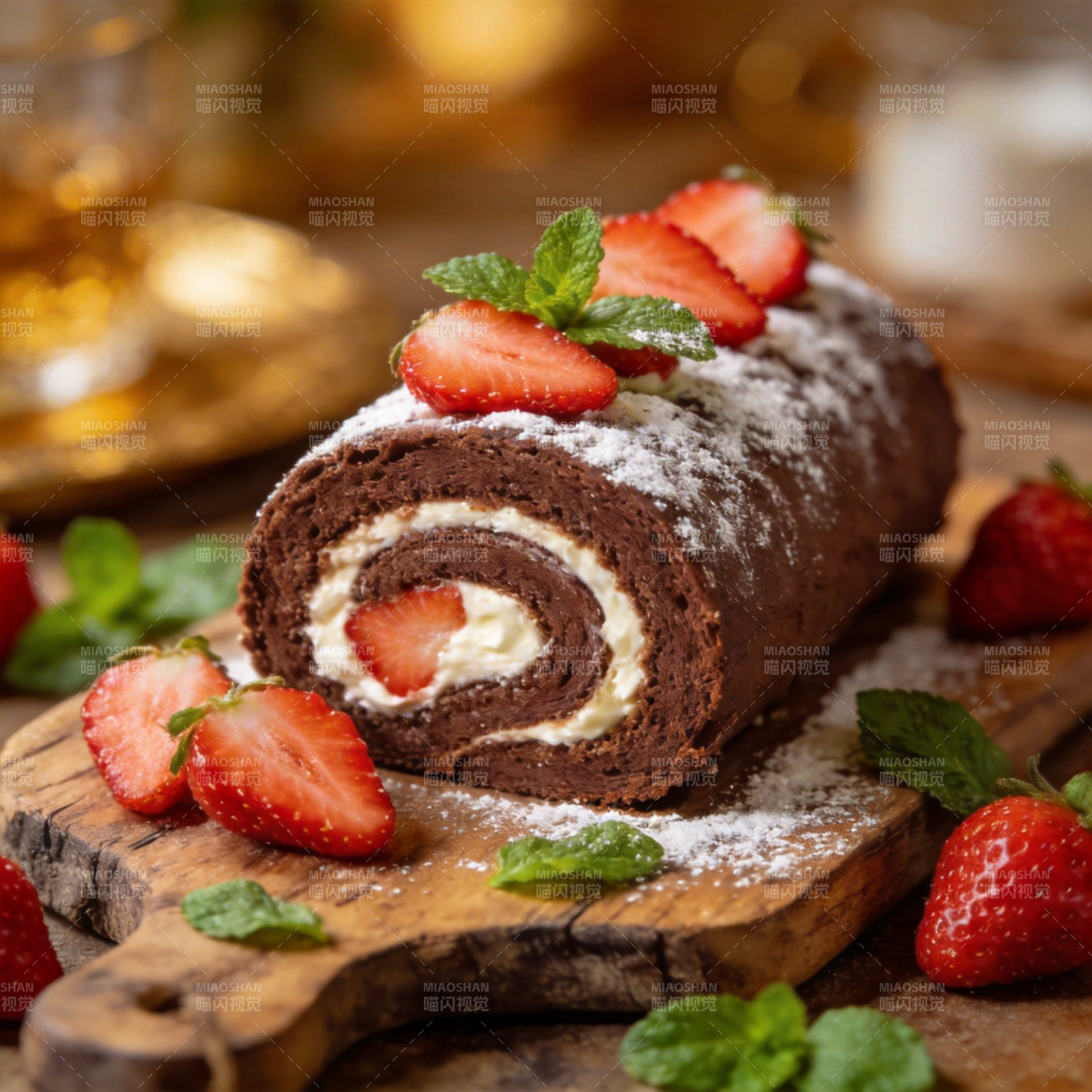 巧克力草莓卷图片