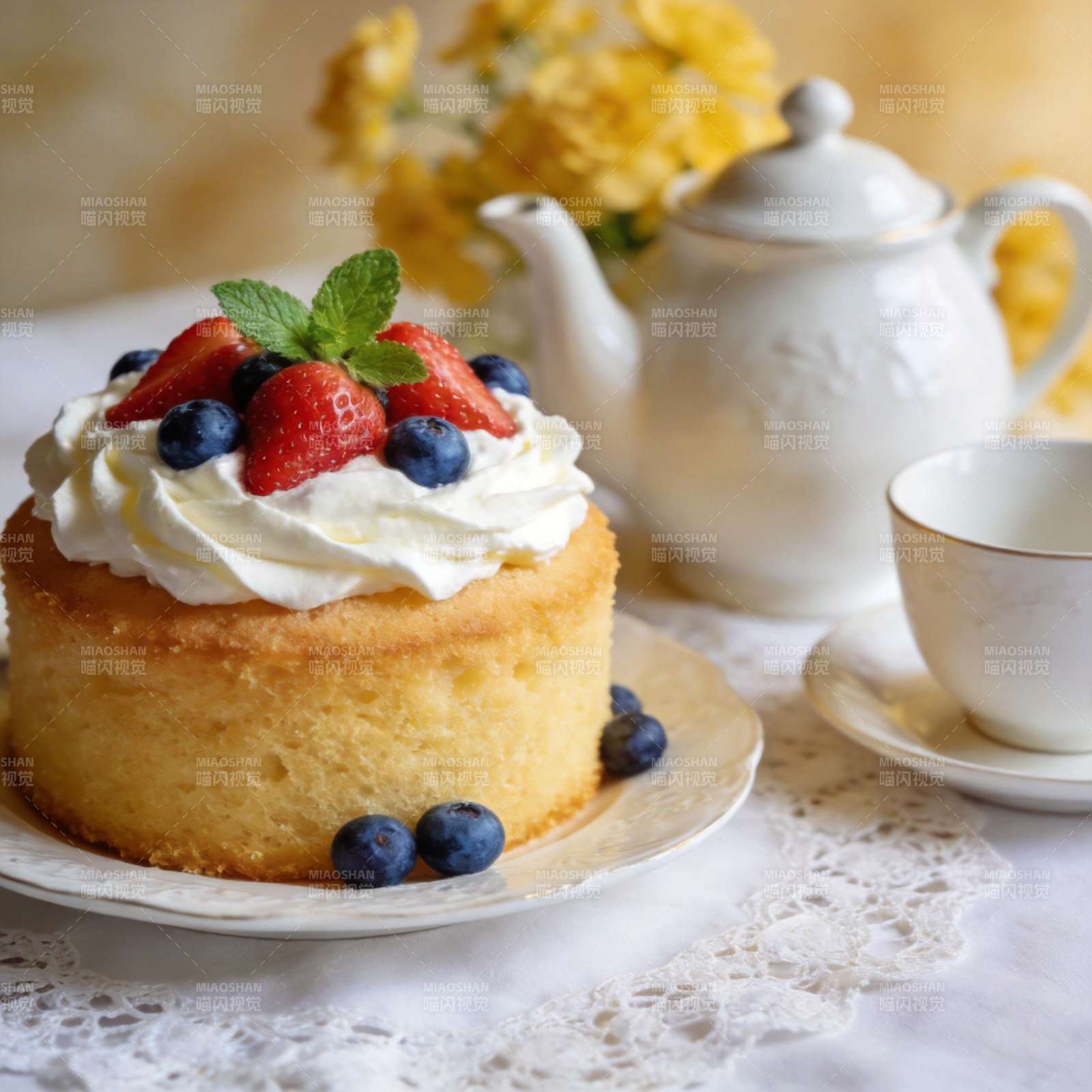 奶油水果蛋糕图片