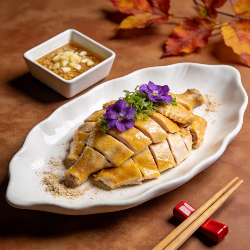 秋日香鸡配紫花图片