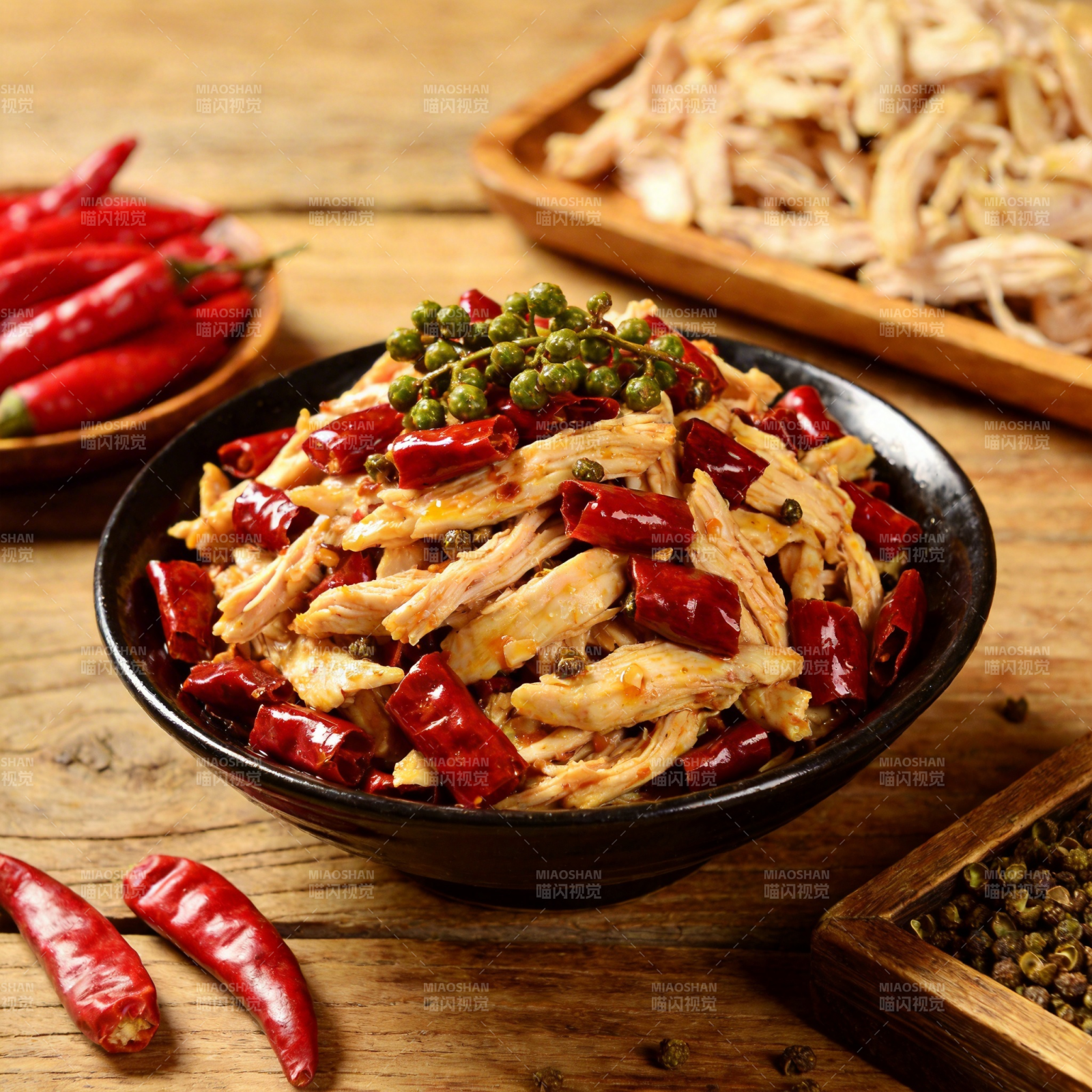 麻辣鸡丝拌菜图片