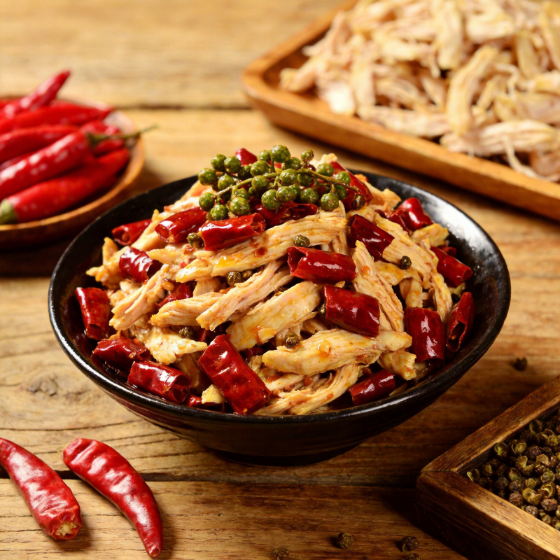 麻辣鸡丝拌菜图片