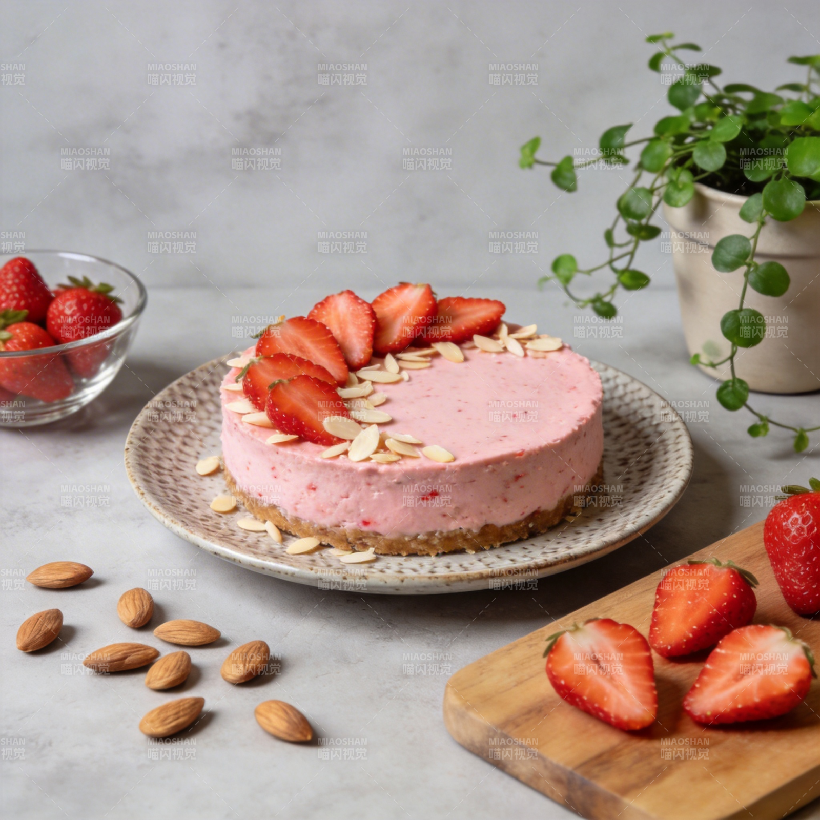 草莓芝士蛋糕图片