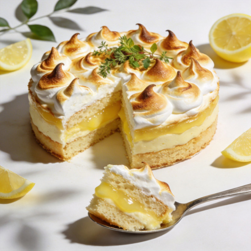 柠檬蛋白蛋糕图片