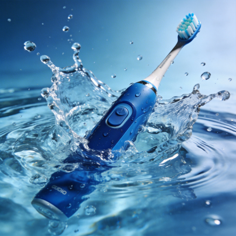 水花中的电动牙刷图片