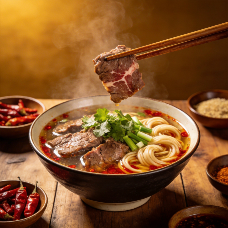 热气腾腾牛肉面图片