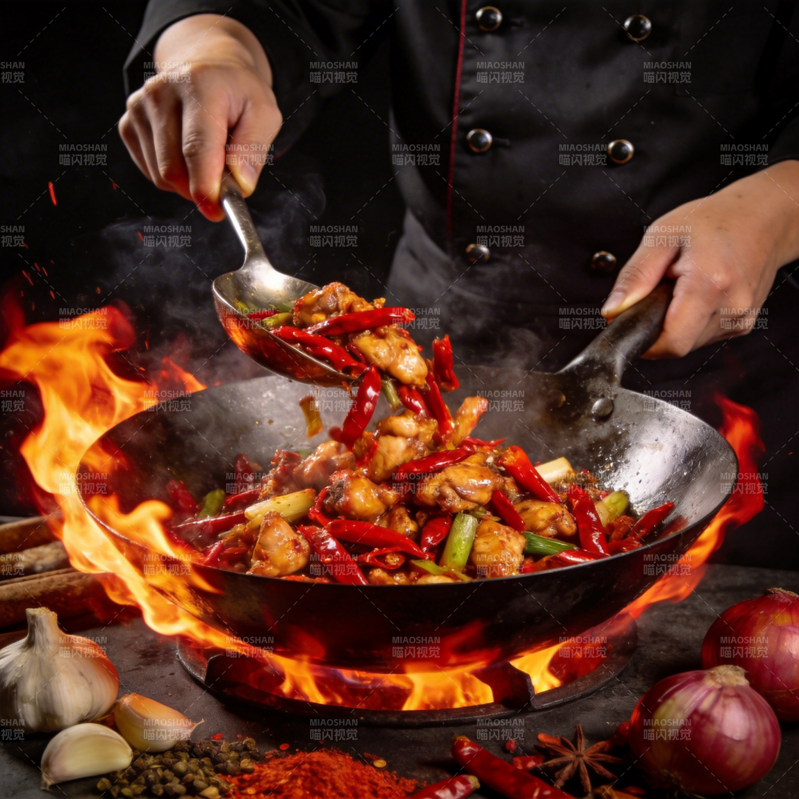 火焰炒鸡 香辣四溢图片